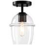 Summer Jazz 7 in. 1-Light Matte Black Transitional Semi Flush Mount