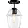 Summer Jazz 7 in. 1-Light Matte Black Transitional Semi Flush Mount