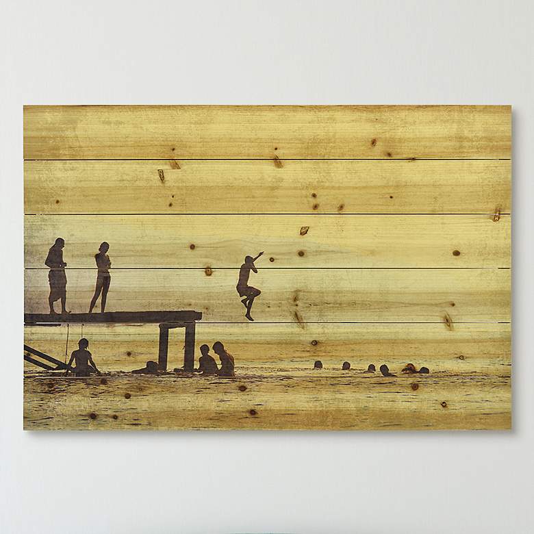 Image 1 Summer Lake 36" Wide Giclee Print Solid Wood Wall Art