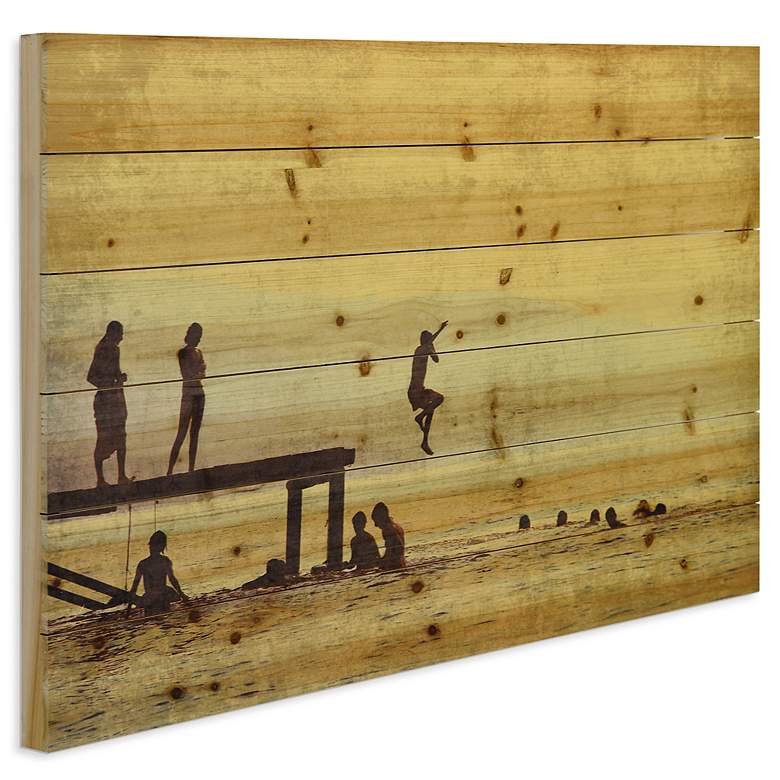 Image 4 Summer Lake 36" Wide Giclee Print Solid Wood Wall Art more views