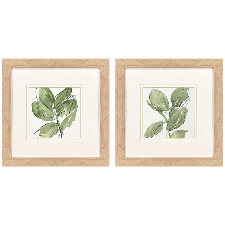 Image 1 Summer Leaves 12"W x 12"H Framed Art Set of 2