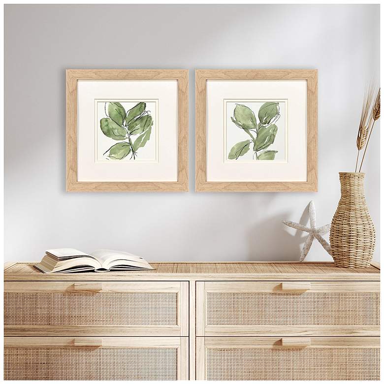 Image 4 Summer Leaves 12"W x 12"H Framed Art Set of 2 more views