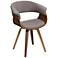 Summer Light Gray Fabric and Walnut Wood Dining Chair