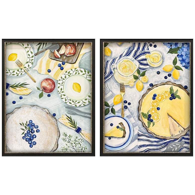 Image 1 Summer Picnic 20"W x 26"H Transitional Framed Art Set of 2