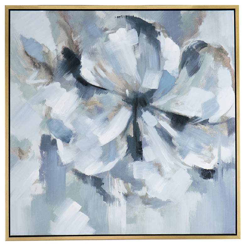 Image 1 Summer Solstice 39.5" x 39.5" Grey & Blue Oil Painting on Fra