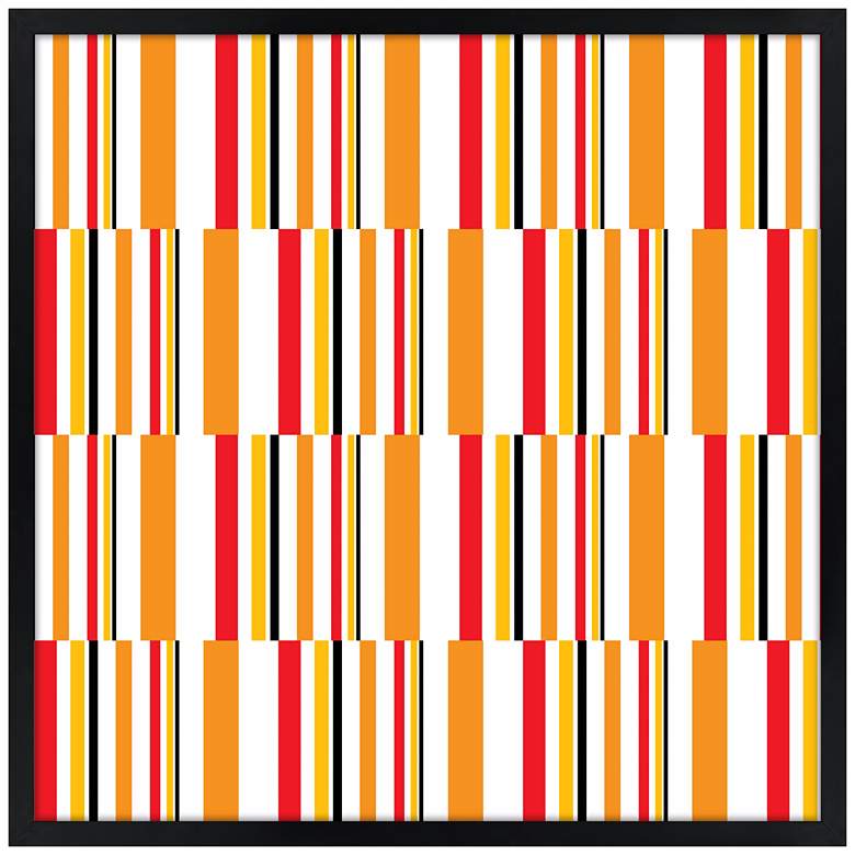 Image 1 Summer Stripes 21 inch Square Black Giclee Wall Art