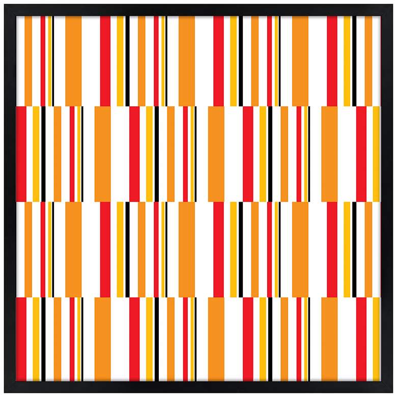Image 1 Summer Stripes 26 inch Square Black Giclee Wall Art