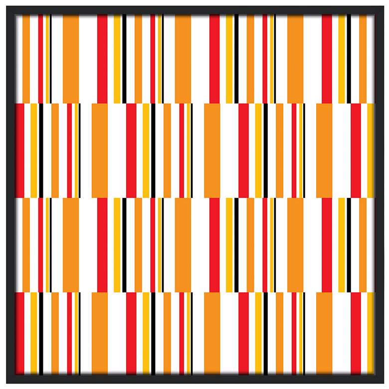 Image 1 Summer Stripes 37" Square Black Giclee Wall Art