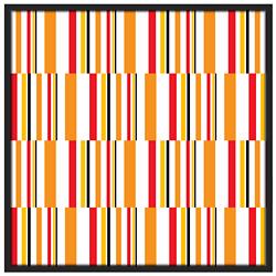 Summer Stripes 37&quot; Square Black Giclee Wall Art