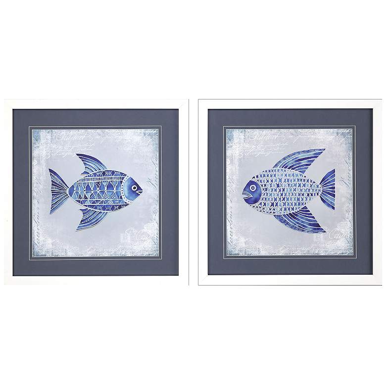 Image 1 Summer Vibes 29"W x 29"H Framed Art Set of 2