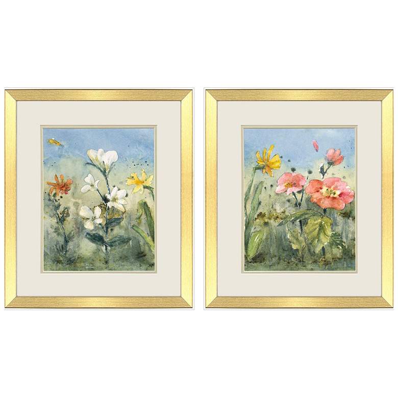 Image 1 Summer Wildflowers I 18"W x 21"H Framed Art Set of 2