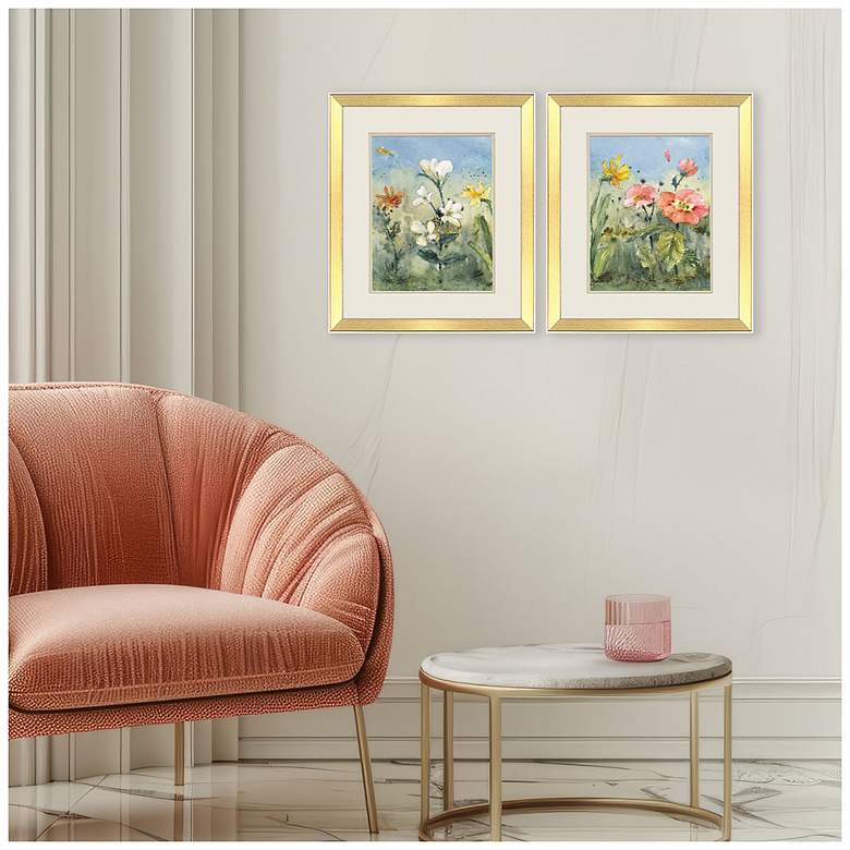 Image 4 Summer Wildflowers I 18"W x 21"H Framed Art Set of 2 more views