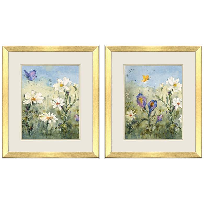 Image 1 Summer Wildflowers II 18"W x 21"H Framed Art Set of 2