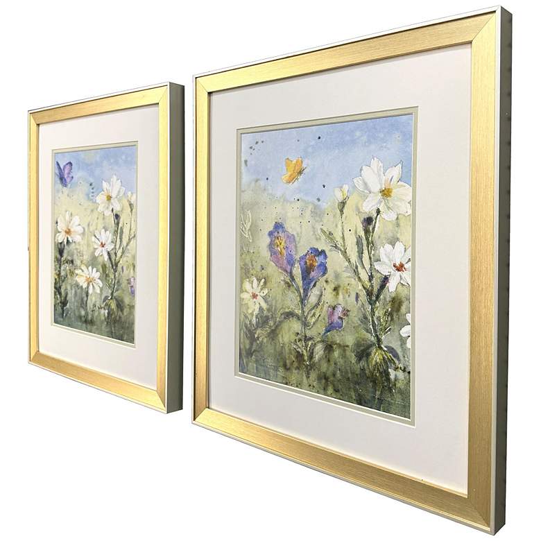 Image 2 Summer Wildflowers II 18"W x 21"H Framed Art Set of 2 more views