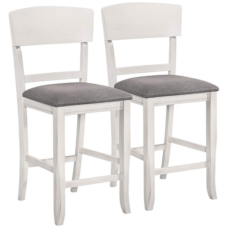 Image 1 Summerland 25 3/4" White Wood Counter Stools Set of 2