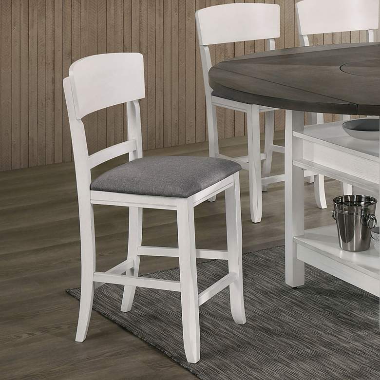 Image 6 Summerland 25 3/4 inch White Wood Counter Stools Set of 2 more views