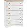 Summertime Collection White and Maple 5-Drawer Chest