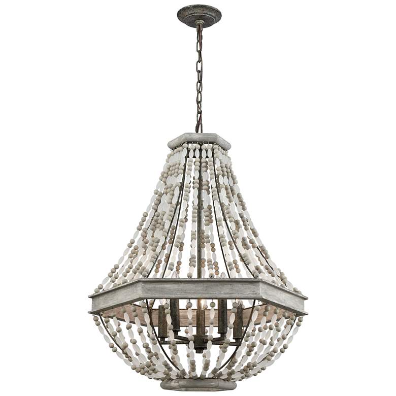 Image 1 Summerton 24 inch Wide 5-Light Chandelier - Washed Gray
