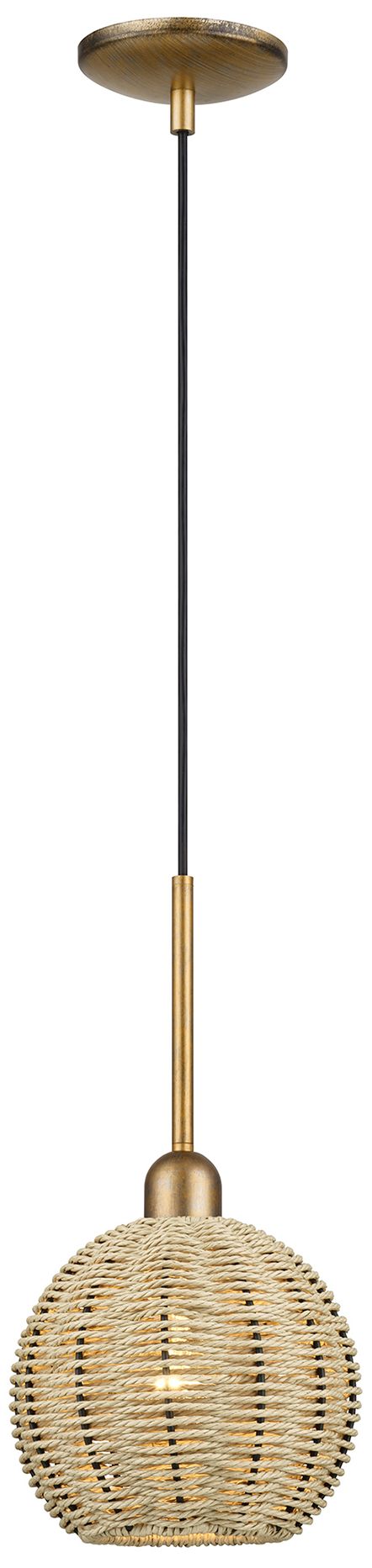 Summervine 1 Light Antique Gold Leaf Mini Globe Pendant