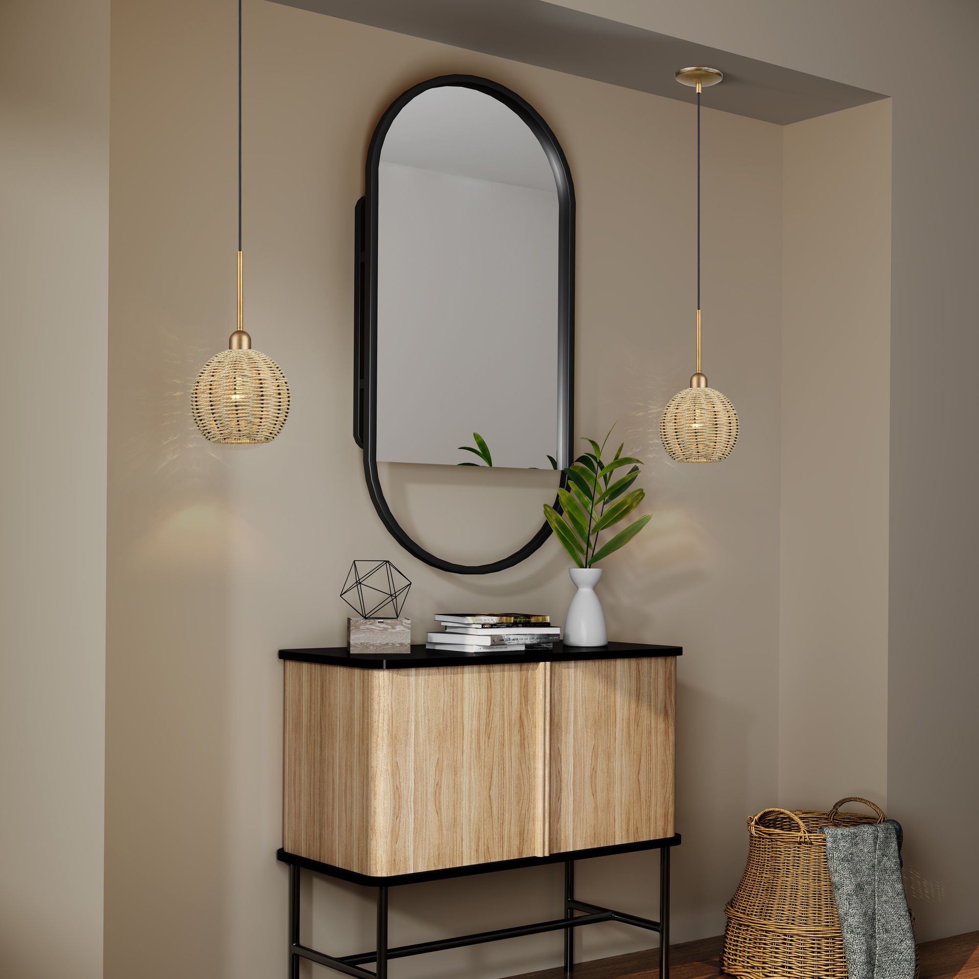 Summervine 1 Light Antique Gold Leaf Mini Globe Pendant