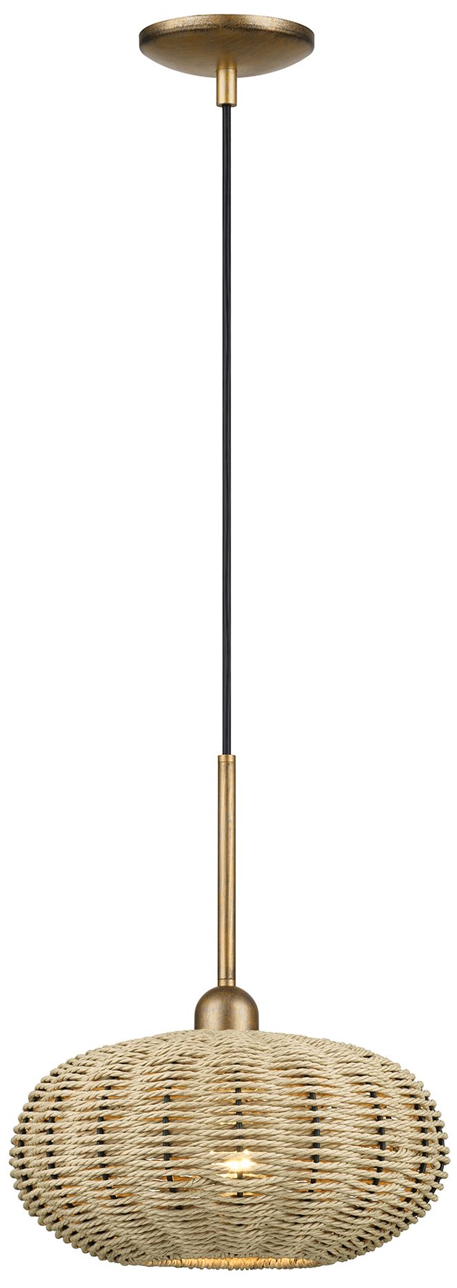 Summervine 1 Light Antique Gold Leaf Pendant