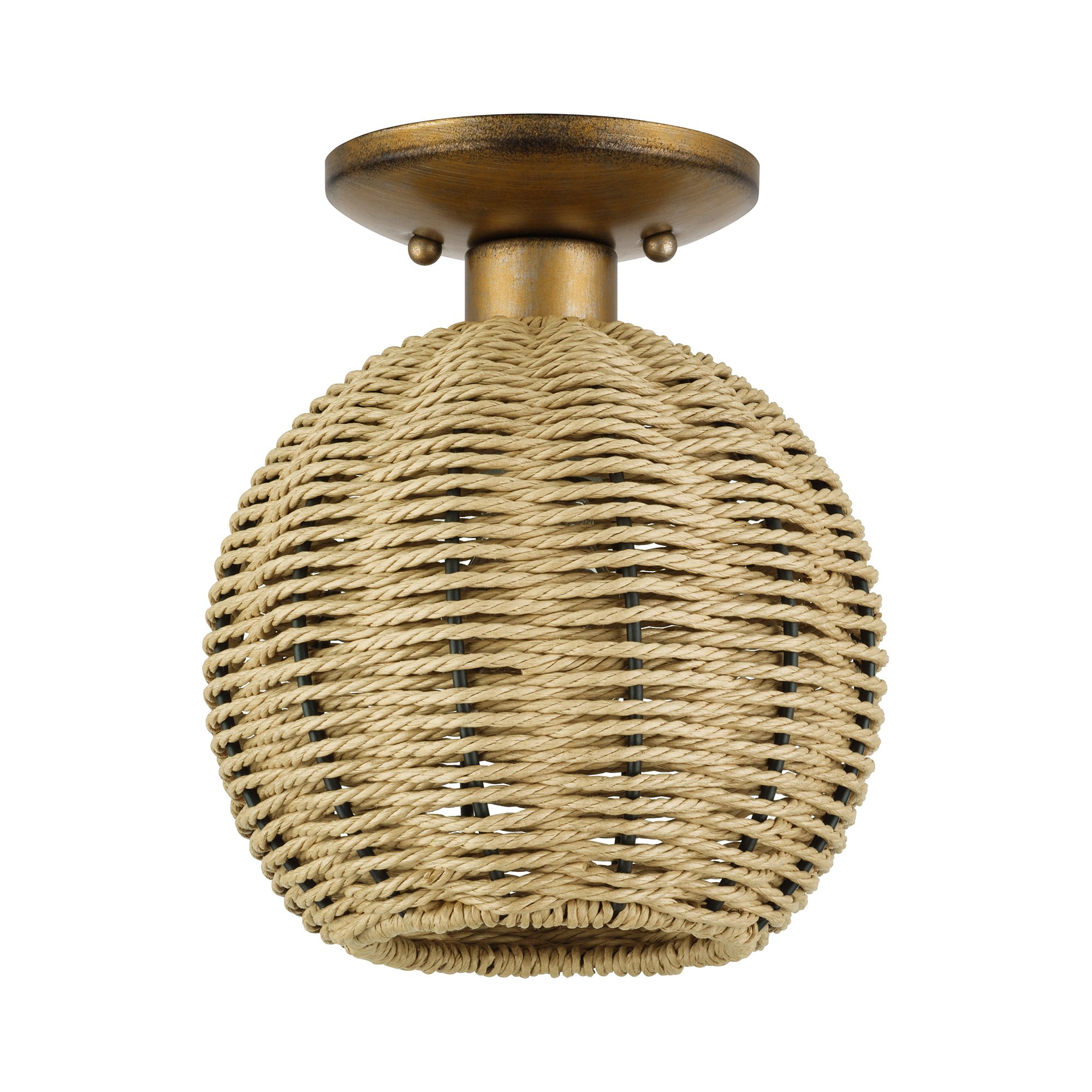 Image 3 Summervine 1 Light Antique Gold Leaf Small Semi-Flush more views