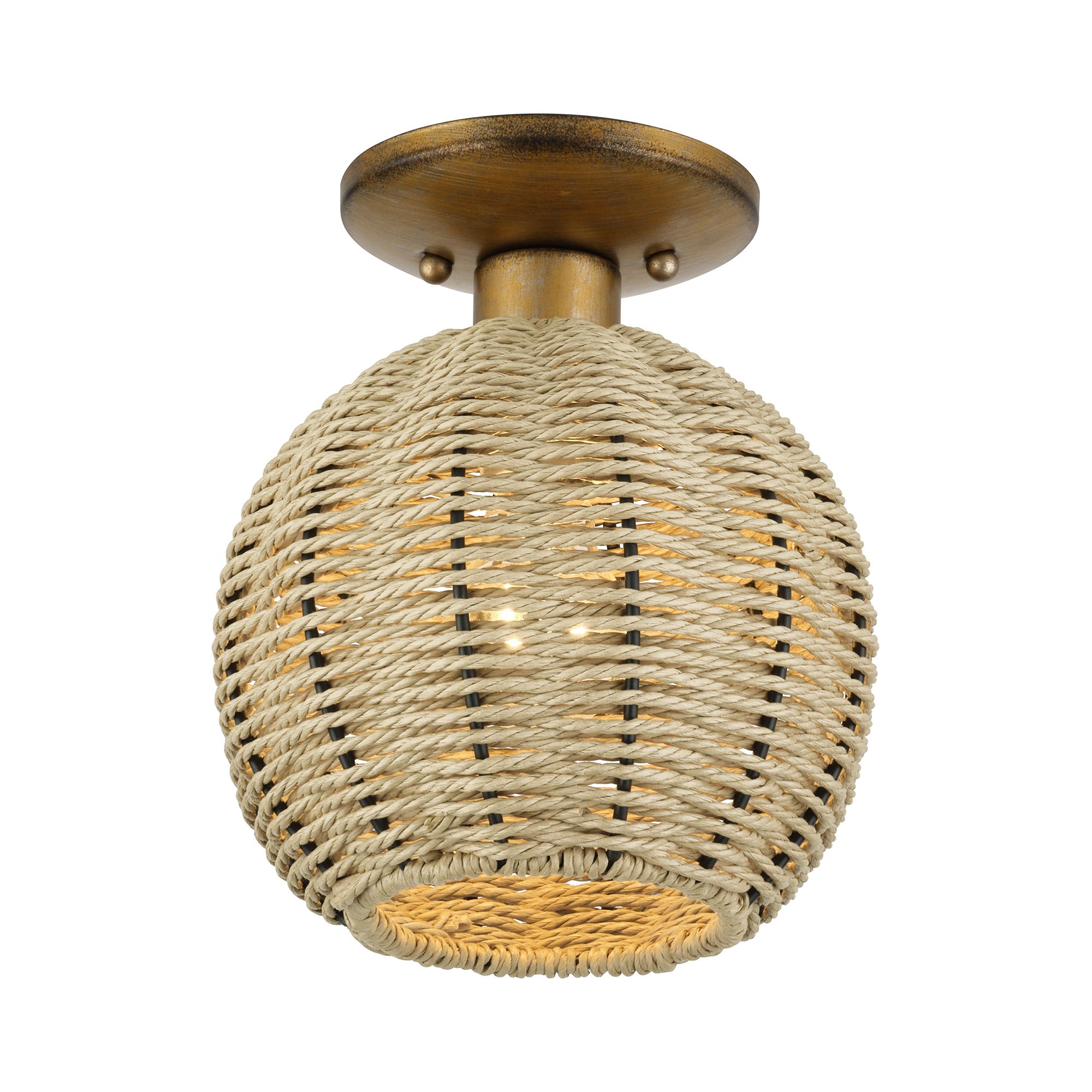 Image 4 Summervine 1 Light Antique Gold Leaf Small Semi-Flush more views