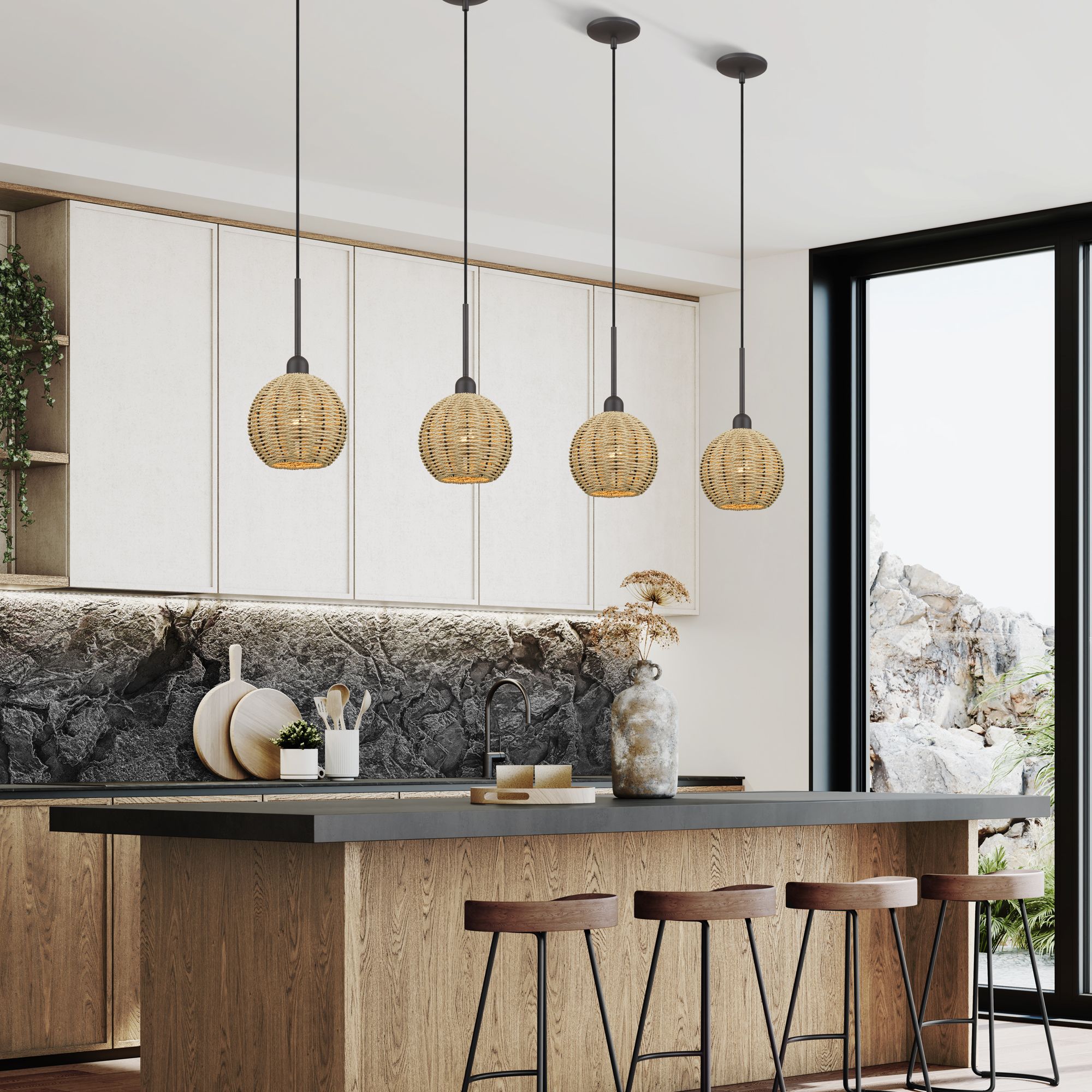 Summervine 1 Light Bronze Mini Globe Pendant