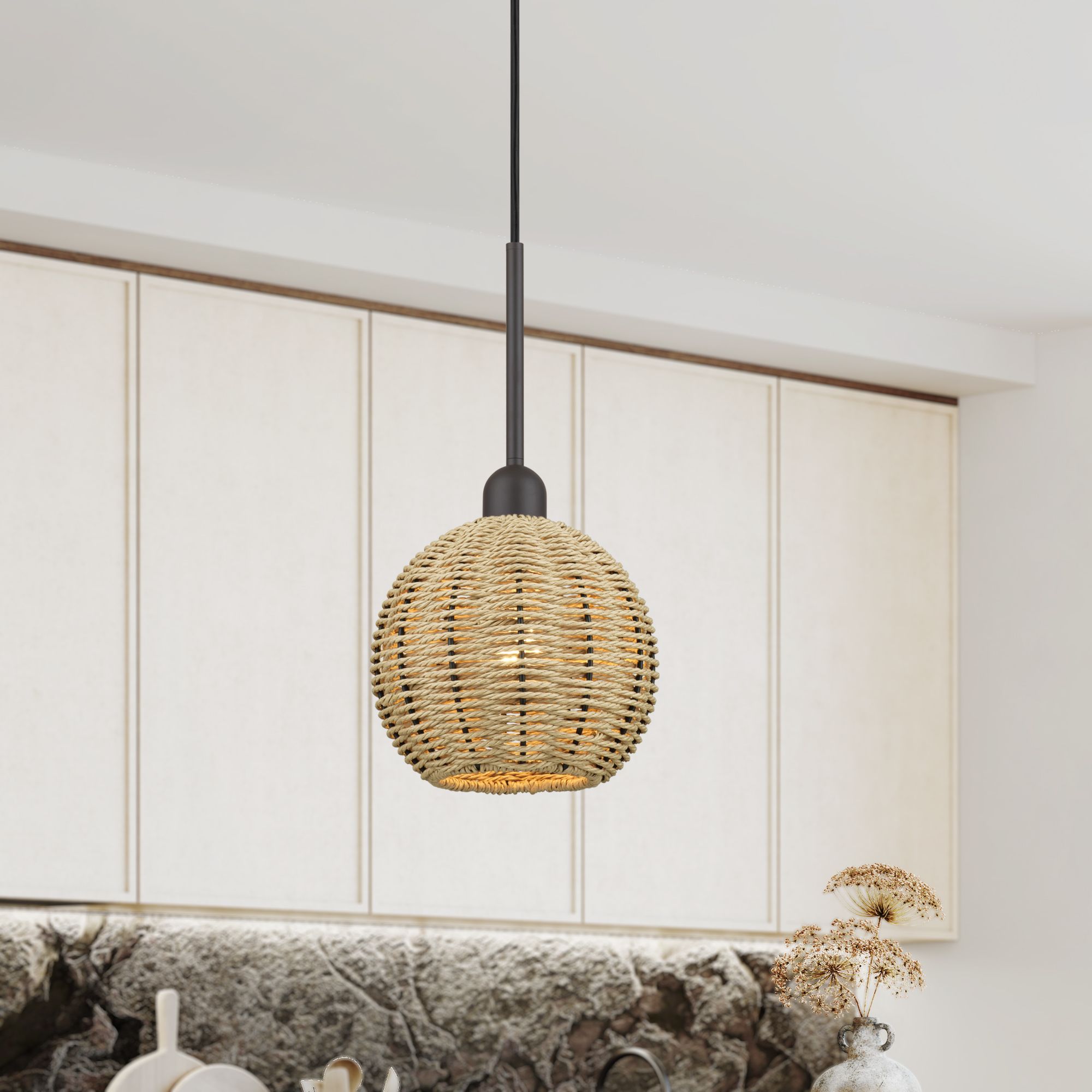 Summervine 1 Light Bronze Mini Globe Pendant