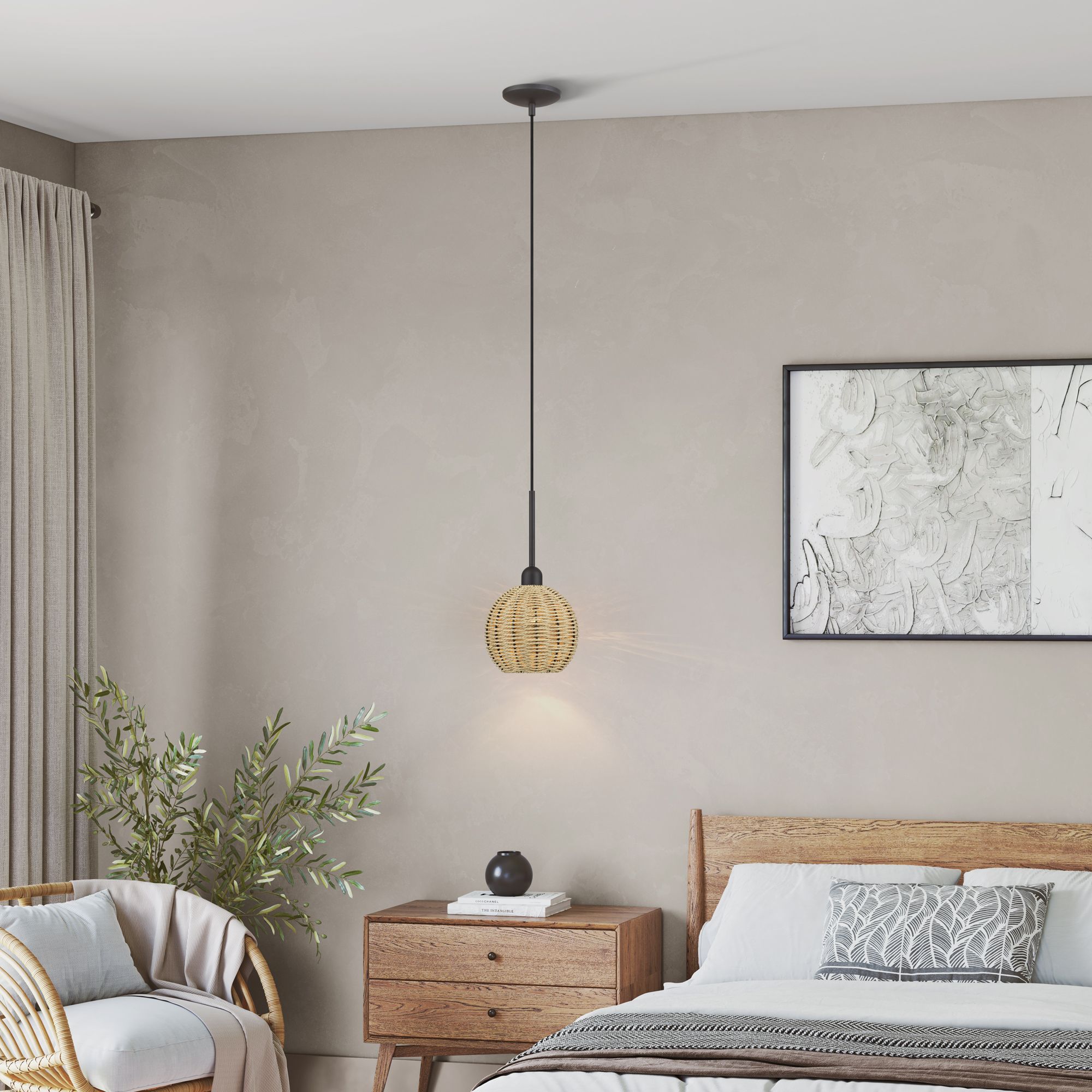 Summervine 1 Light Bronze Mini Globe Pendant