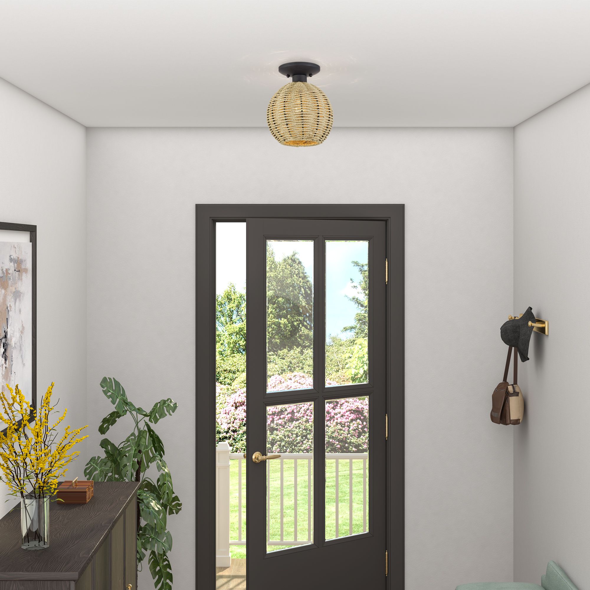 Summervine 1 Light Bronze Small Semi-Flush