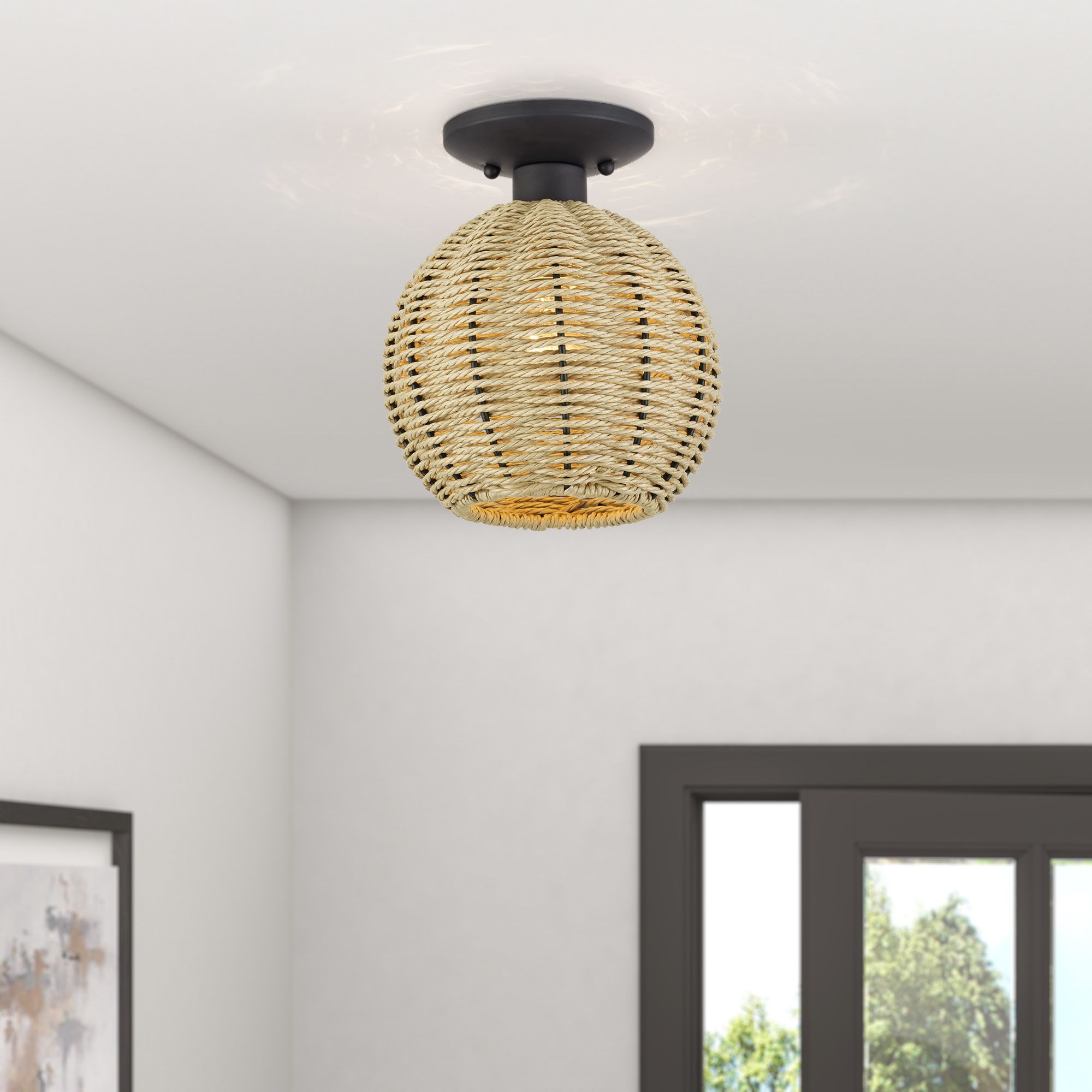Summervine 1 Light Bronze Small Semi-Flush