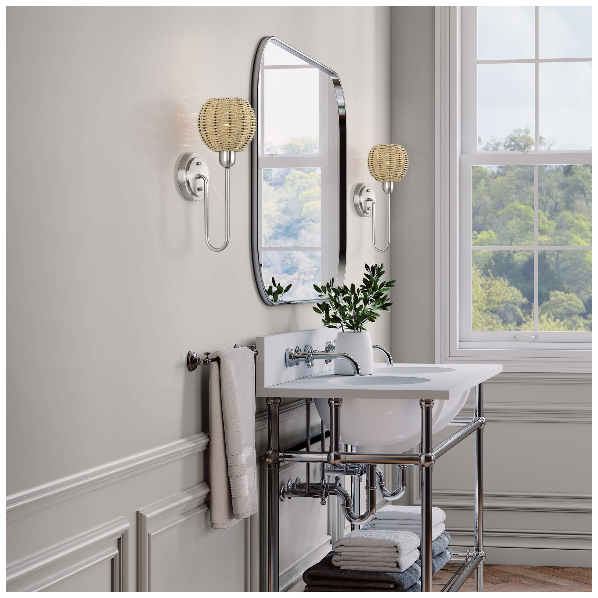 Summervine 1 Light Brushed Nickel Sconce