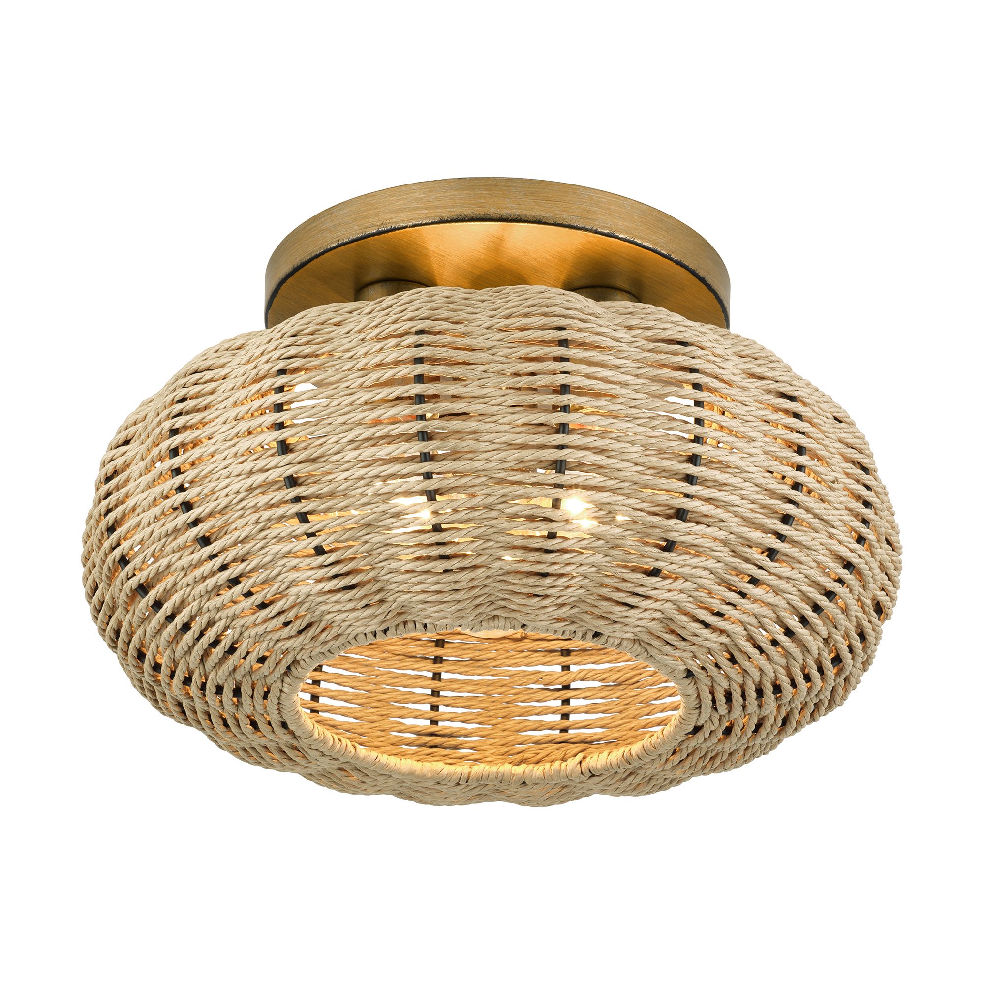 Image 5 Summervine 3 Light Antique Gold Leaf Large Semi-Flush more views