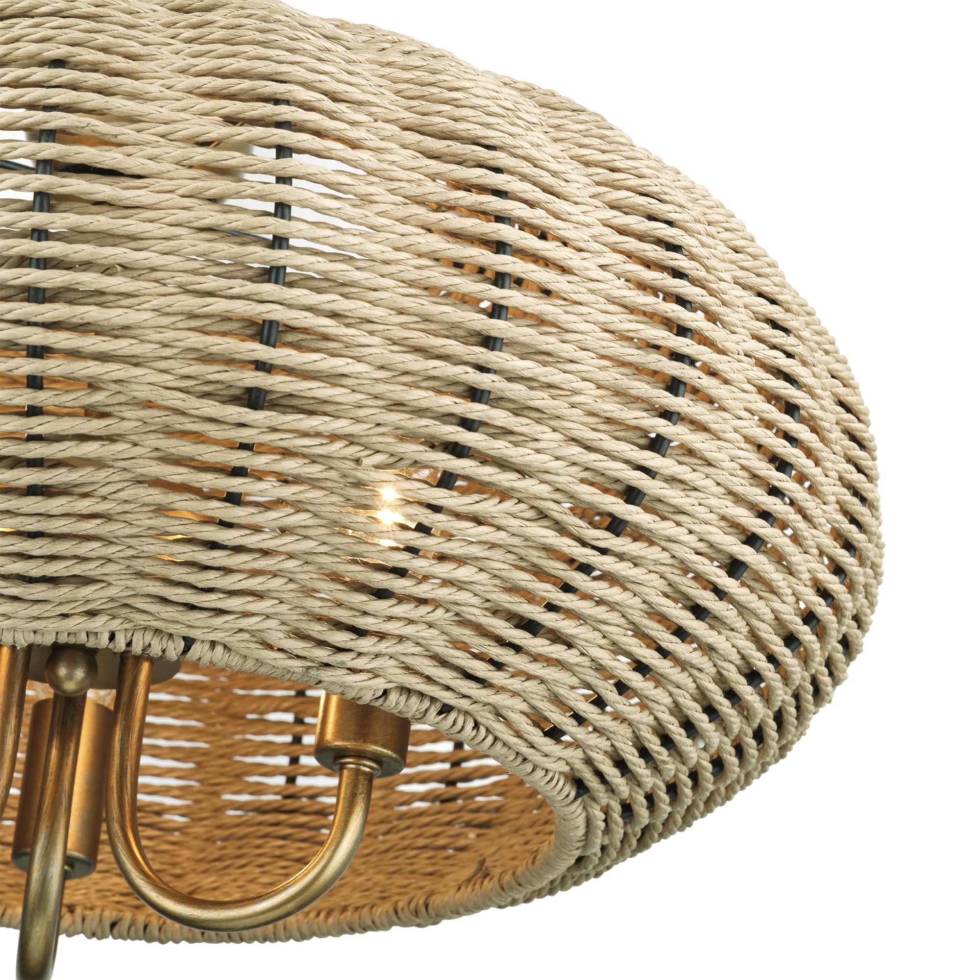 Image 6 Summervine 3 Light Antique Gold Leaf Pendant Chandelier more views