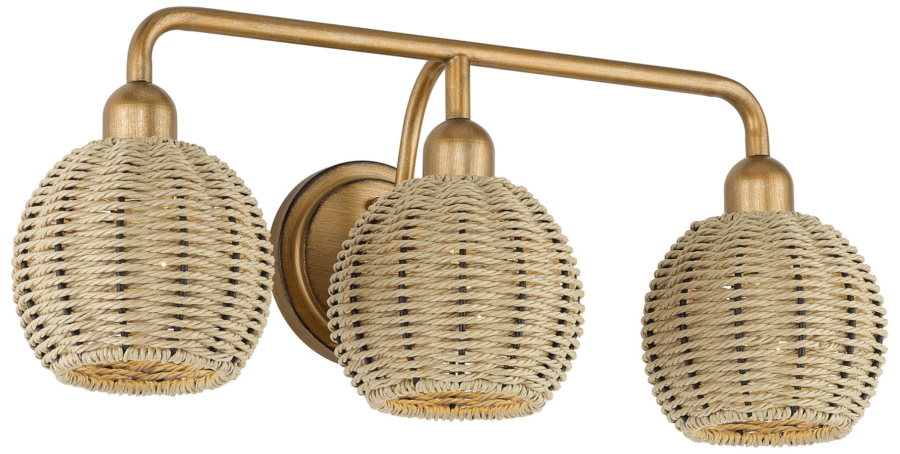 Image 7 Summervine 3 Light Antique Gold Leaf Vanity Sconce more views