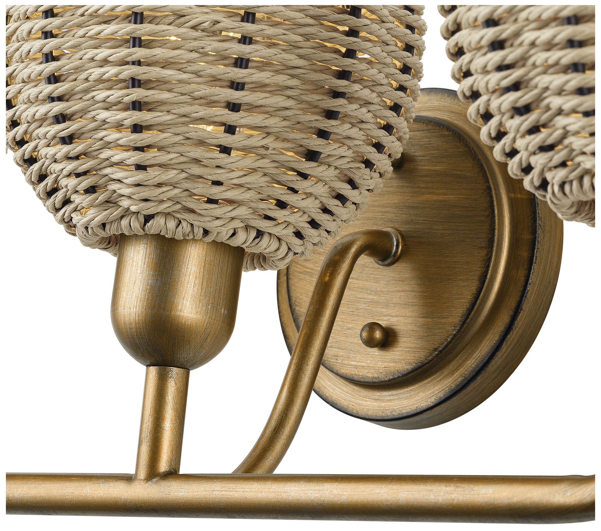 Summervine 3 Light Antique Gold Leaf Vanity Sconce