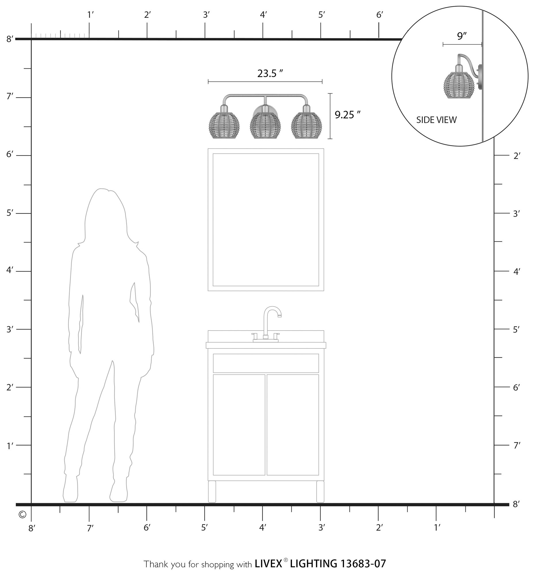 Summervine 3 Light Bronze Vanity Sconce