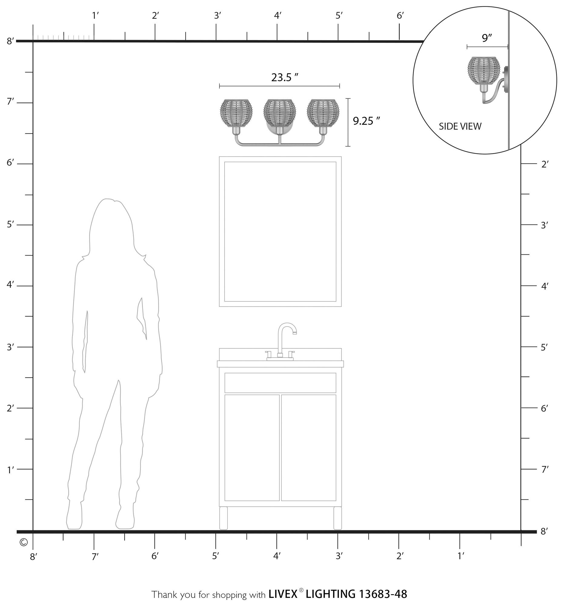 Summervine 3 Light Bronze Vanity Sconce