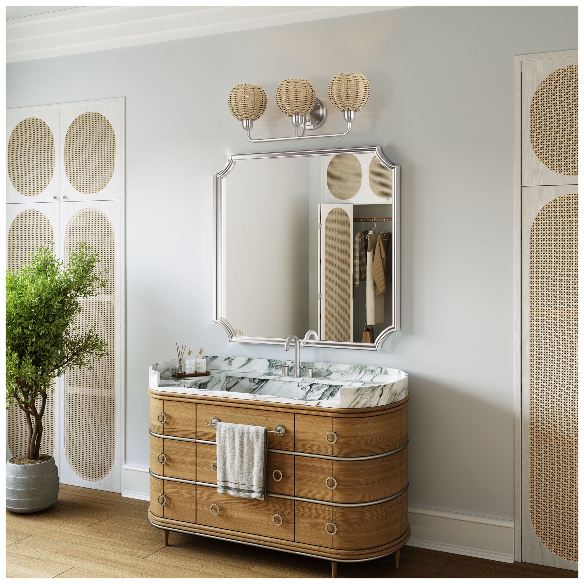 Summervine 3 Light Brushed Nickel Vanity Sconce