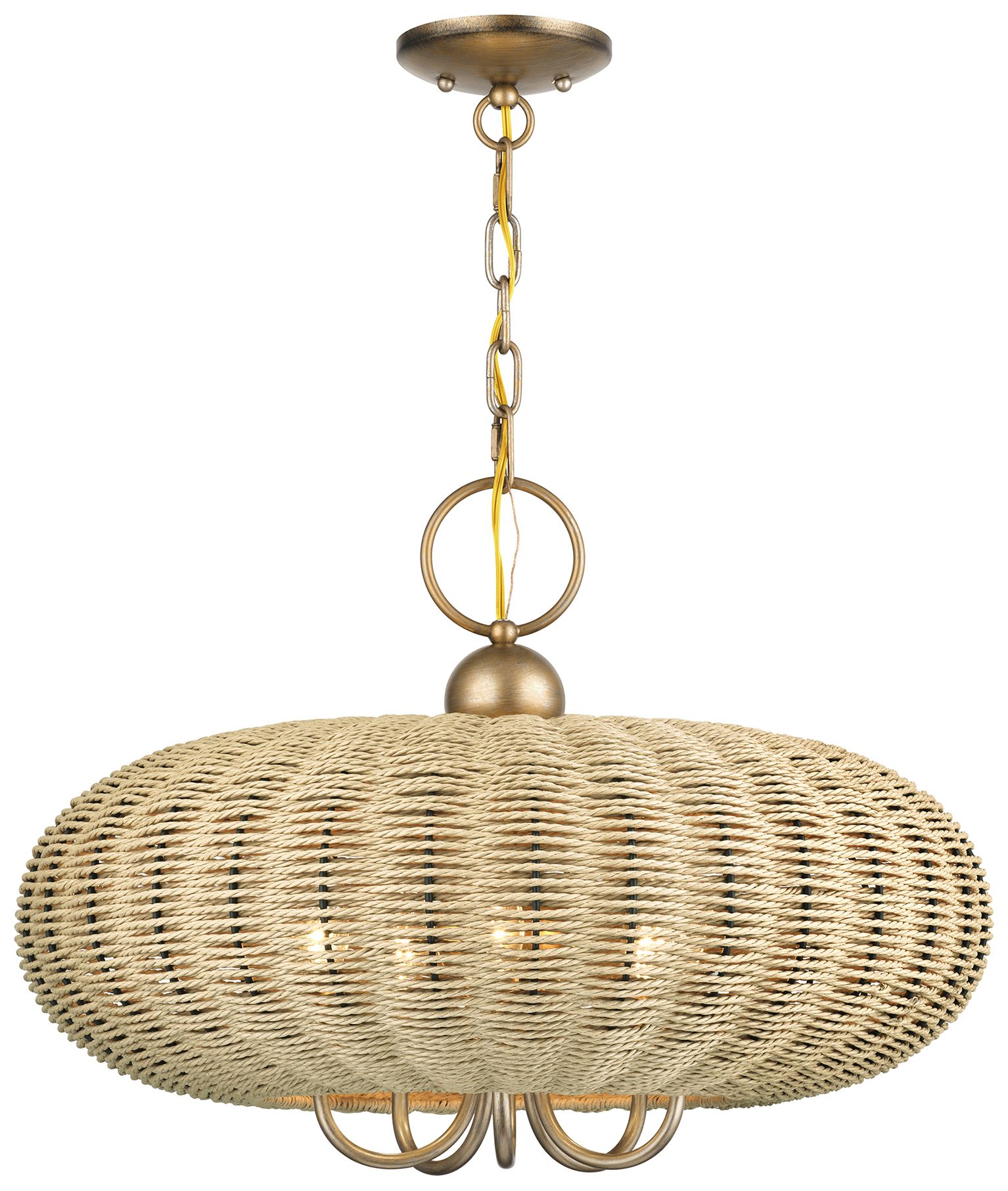 Summervine 5 Light Antique Gold Leaf Pendant Chandelier