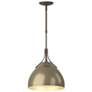 Summit 12.8" Wide Soft Gold Accented Bronze Pendant