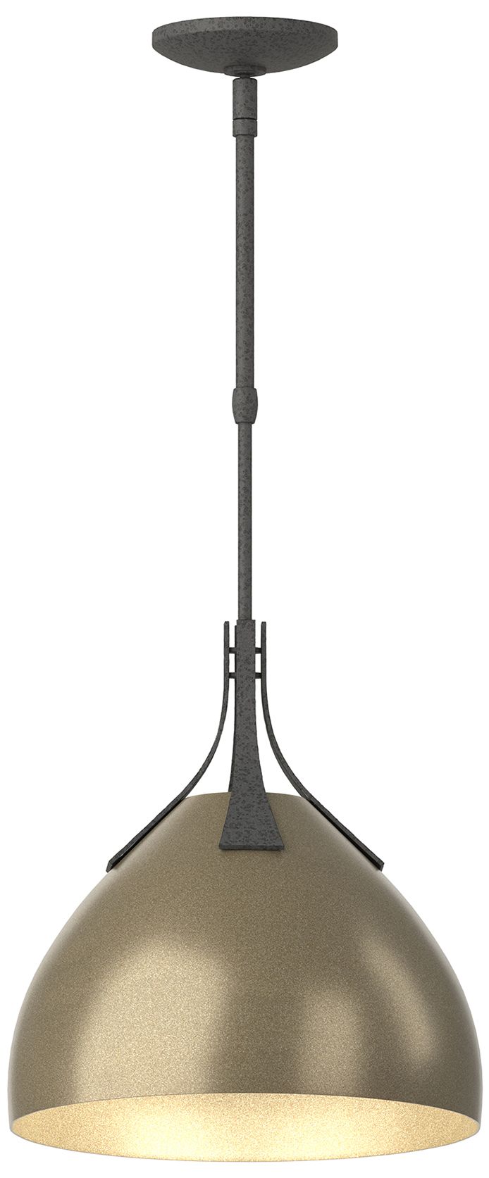 Summit 12.8" Wide Soft Gold Accented Natural Iron Pendant - Made to Order