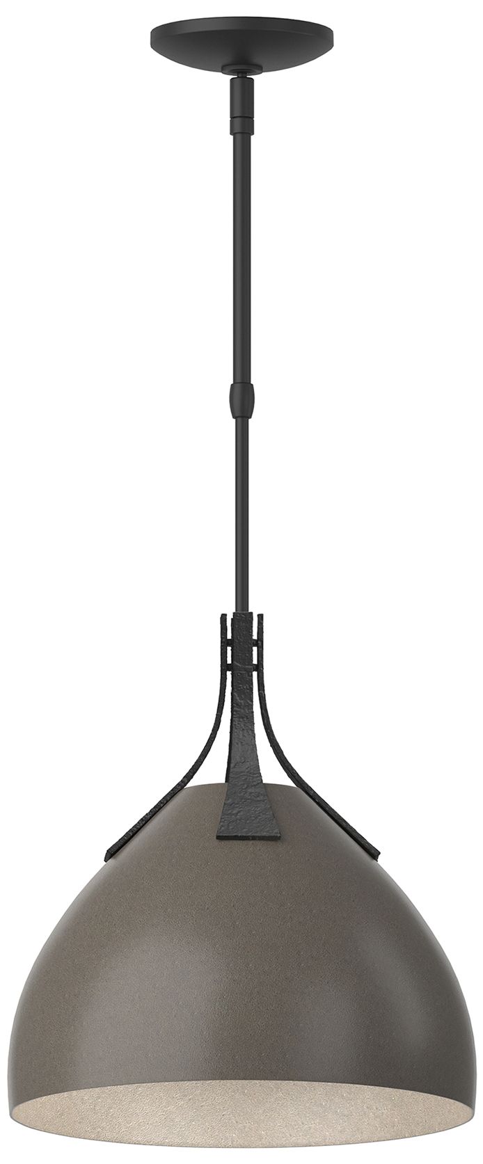 Summit 13" Wide Black Pendant w/ Dark Smoke