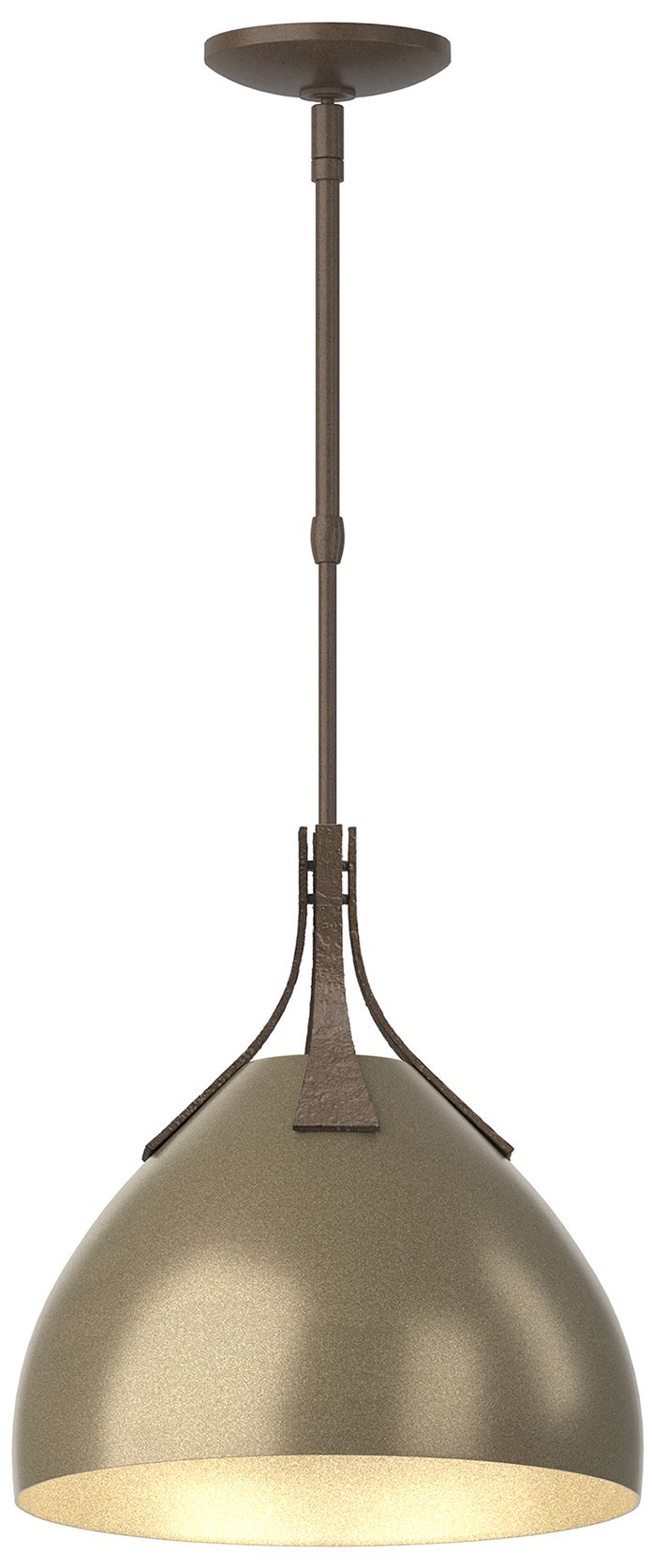 Summit 13" Wide Bronze Pendant w/ Soft Gold