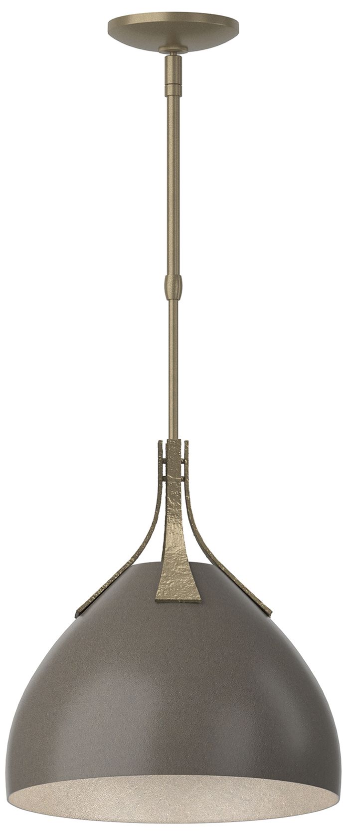 Summit 13" Wide Soft Gold Pendant w/ Dark Smoke
