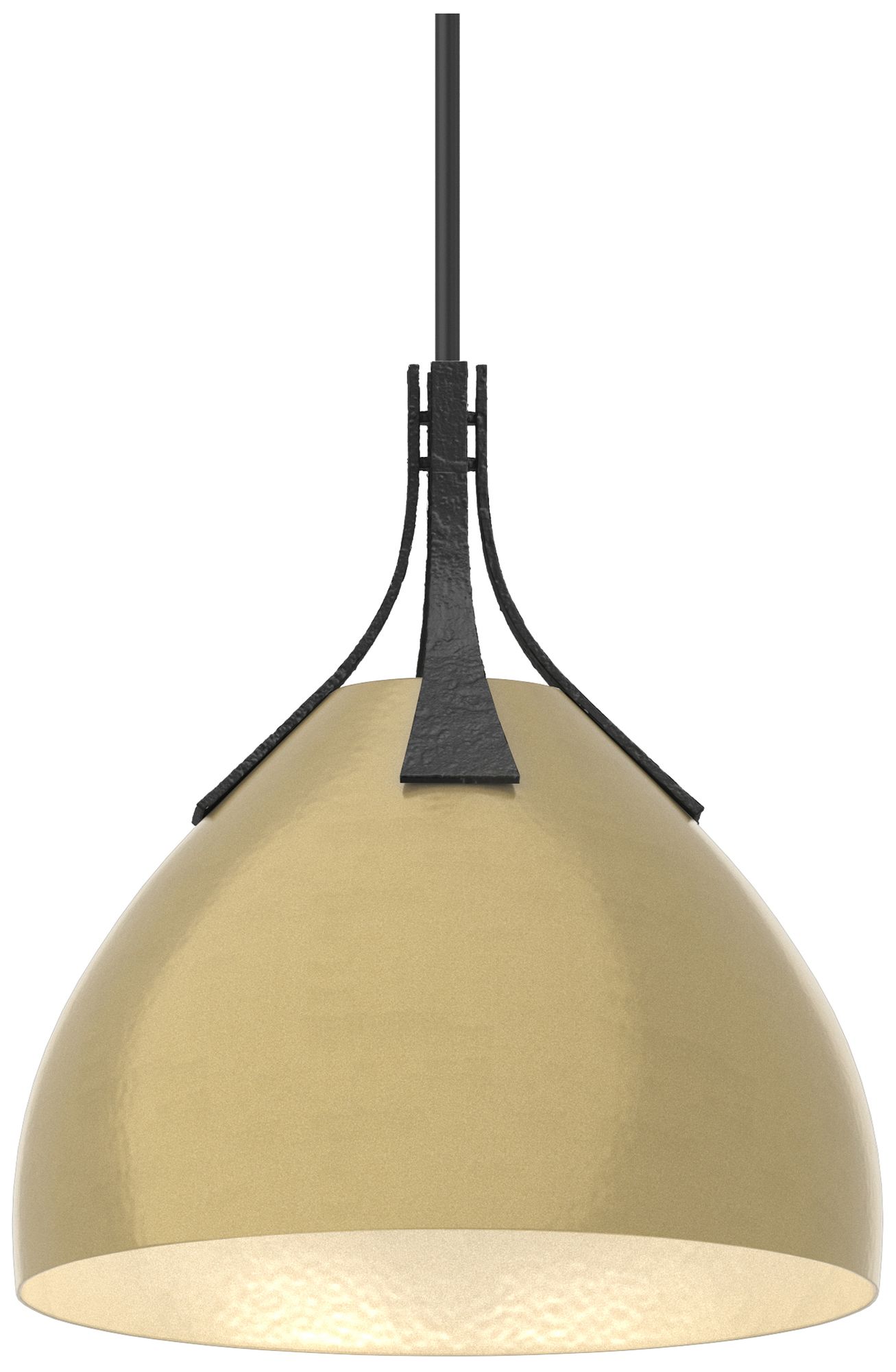 Summit 13" Wide Black Pendant w/ Modern Brass - Made to Order