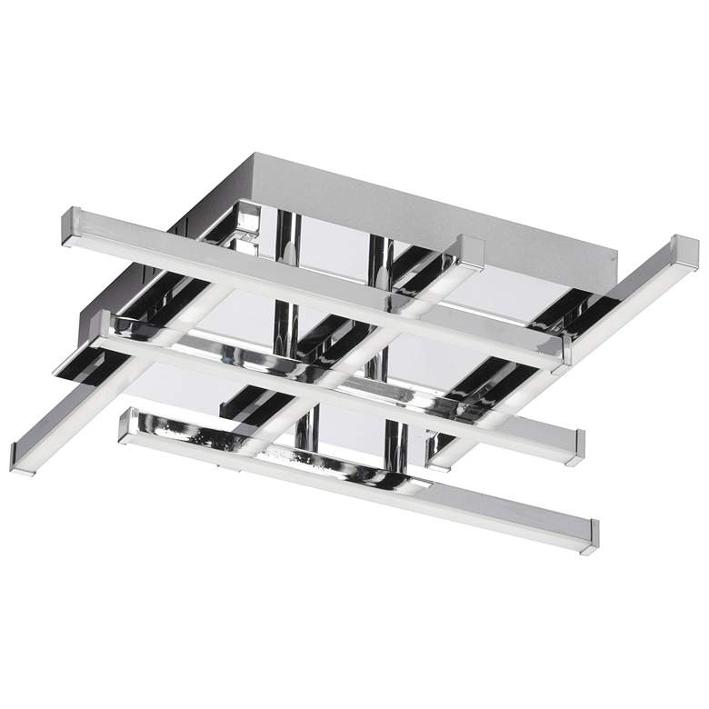Image 1 Summit 14.75" Wide Polished Chrome 18W LED Flush Mount With White Diff