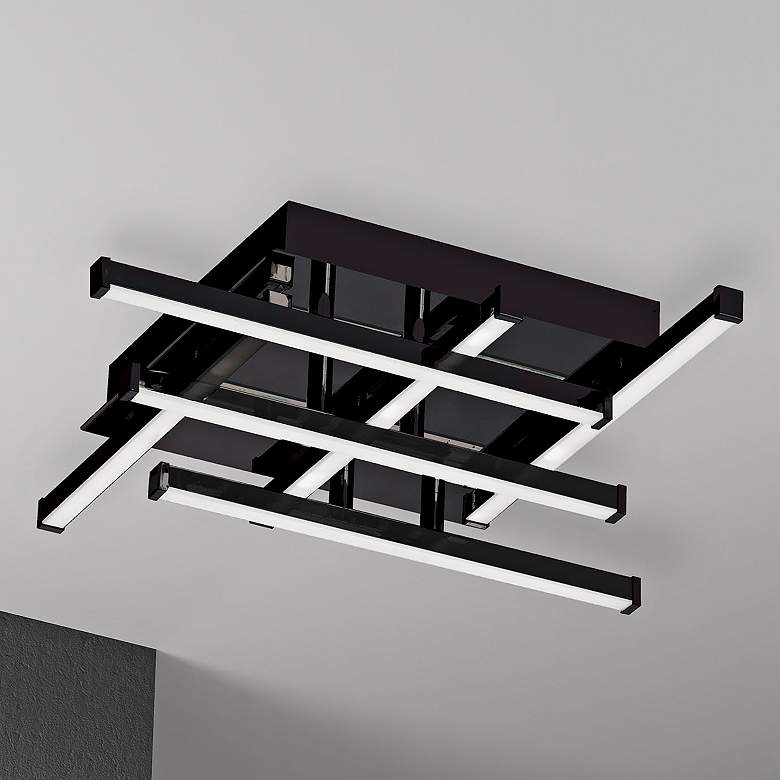 Image 1 Summit 14 3/4" Wide Matte Black LED Ceiling Light