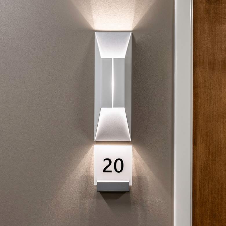 Image 1 Summit 14" High White and Silver LED Wall Sconce